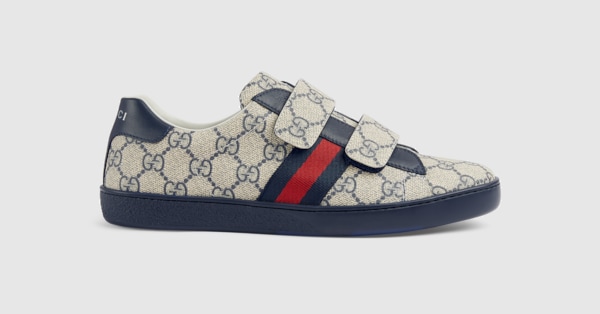 Teen Ace sneaker in blue and grey GG Supreme | GUCCI® US