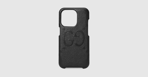 ジャンボ GG iPhone 15 Pro ケースブラック レザー | GUCCI® JP