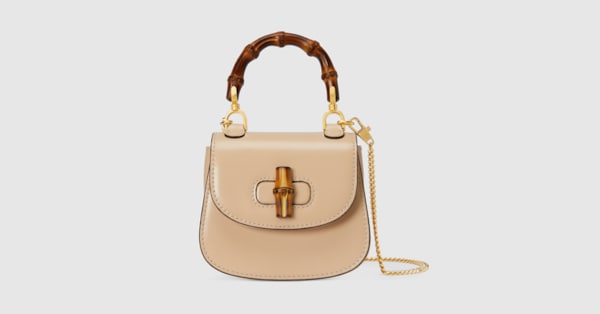 Gucci Bamboo 1947 nano bag in light beige leather | GUCCI® UK