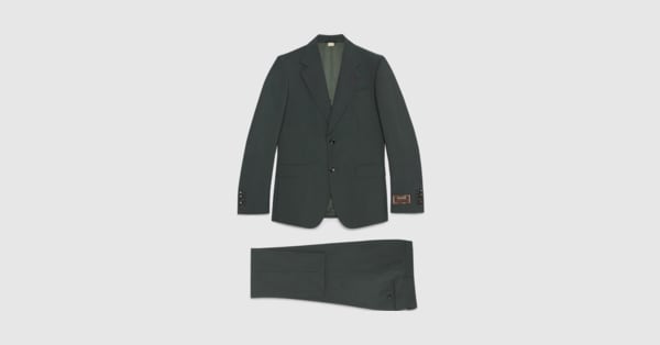 Anzug aus Wolle und Mohair in dunkelgrün | GUCCI® DE