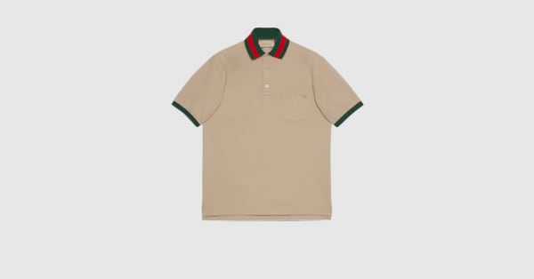 GUCCI ベージュ ポロシャツ Lサイズ グッチ メンズ ウェアGG コットンピケ ポロシャツ | GUCCI® JP