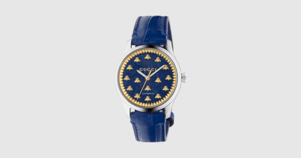G-Timeless watch, 38mm in blue alligator | GUCCI® US