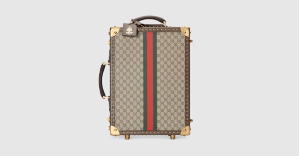 Gucci Savoy〕キャリーオン トランク ・ベージュ＆エボニー GG