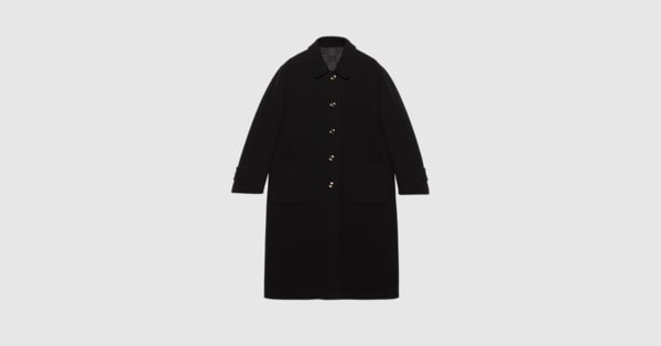 ★GUCCI★インターロッキング刻印★GG裏地★ウールチェスターコート★黒 中古・古着通販】GUCCI (グッチ) 20AW インターロッキングG/シングル