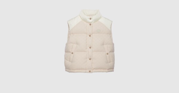 GG cotton canvas padded vest in light pink | GUCCI® US