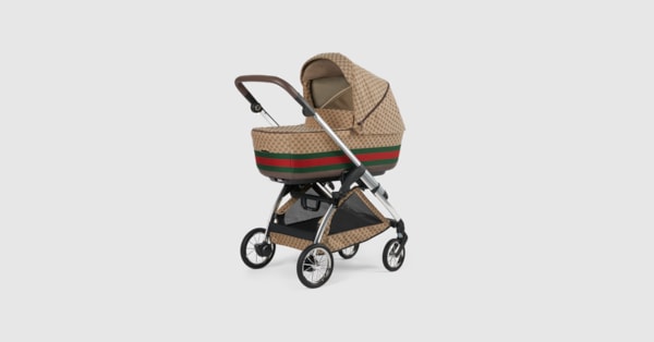 Gucci Bassinet Stroller combo in beige and ebony GG canvas GUCCI US