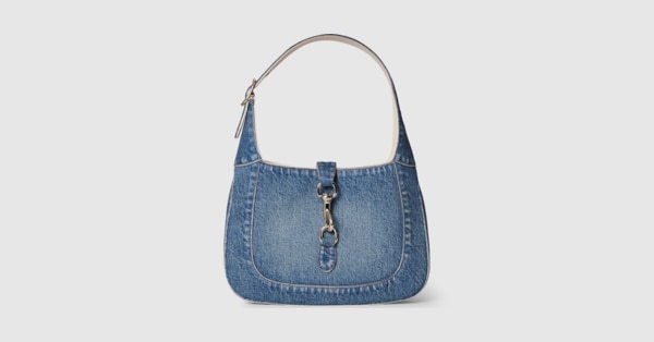 Gucci Jackie Small Shoulder Bag In Blue Denim 