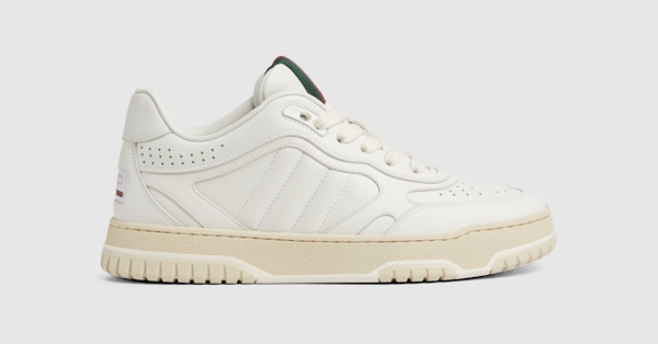 スニーカー GUCCI RE-WEB SNEAKER WHITE LEATHER Gucci Re-Web leather sneakers in white - Gucci | Mytheresa