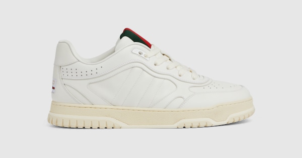Men's Gucci Re-Web trainer in white leather | GUCCI® NL
