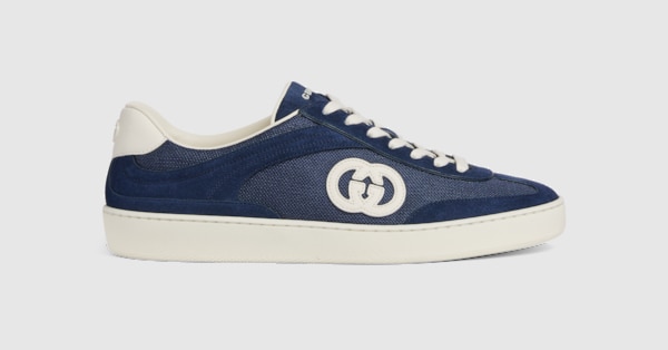 Men's G75 sneaker in blue suede | GUCCI® US