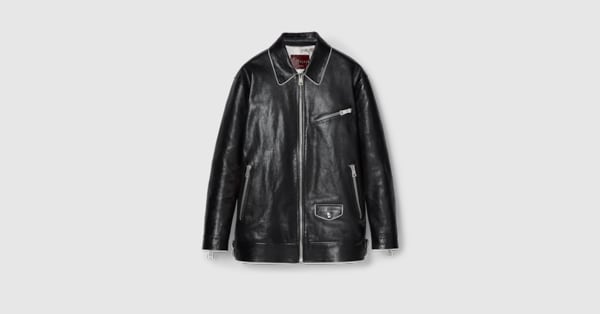 Gucci women leather jacket best sale