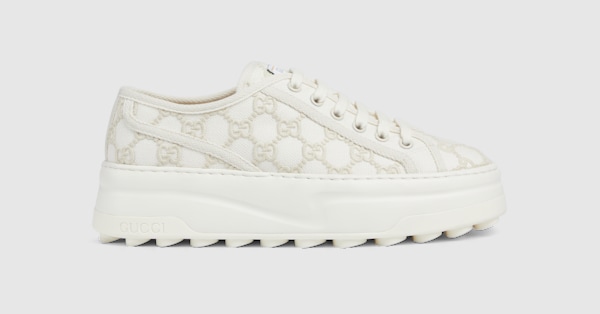 Women's Gucci Tennis 1977 sneaker in off white canvas | GUCCI® US