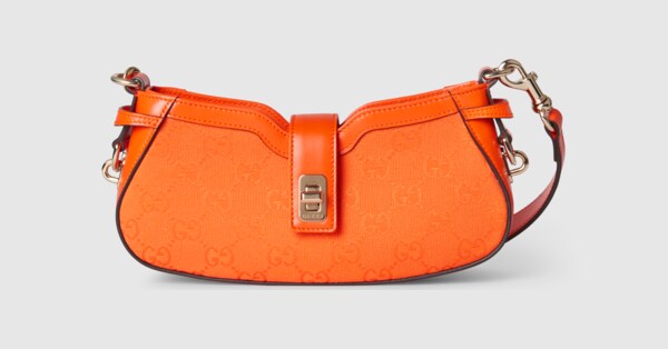 Gucci Moon Side mini shoulder bag in orange GG canvas | GUCCI® US