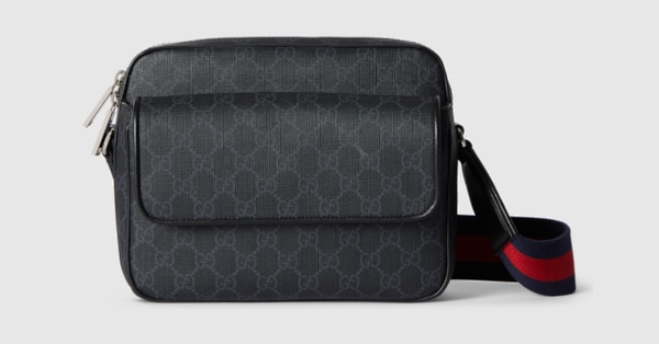 GG Black small crossbody bag in black GG Supreme canvas | GUCCI® US