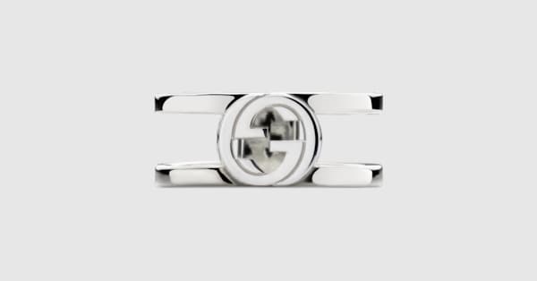 Gucci Interlocking wide ring in 925 sterling silver | GUCCI® US