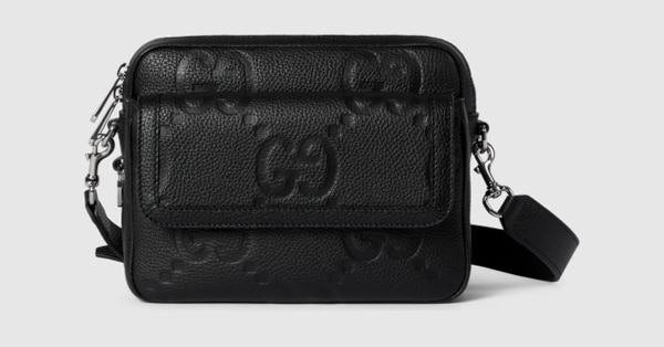 Small jumbo GG crossbody bag in black leather GUCCI Canada