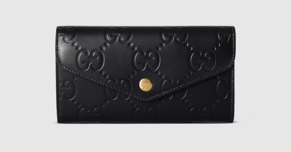 GG コンチネンタルウォレットブラック GGレザー | GUCCI公式