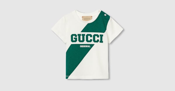 Baby T Shirt aus Baumwolle mit Print in weiB GUCCI DE