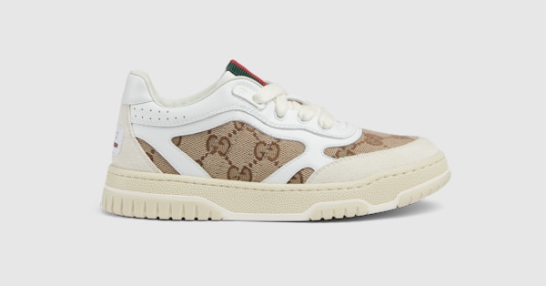 Children's Gucci Re-Web sneaker in white leather | GUCCI® CA