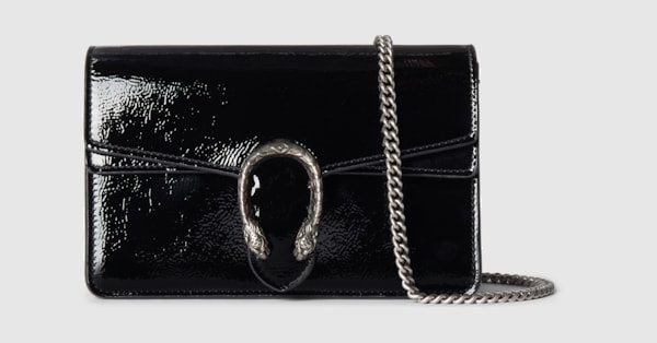 ショルダーバッグ・ポシェット GUCCI DIONYSUS MINI PATENT LEATHER CROSSBODY BAG Dionysus Mini patent leather crossbody bag in burgundy