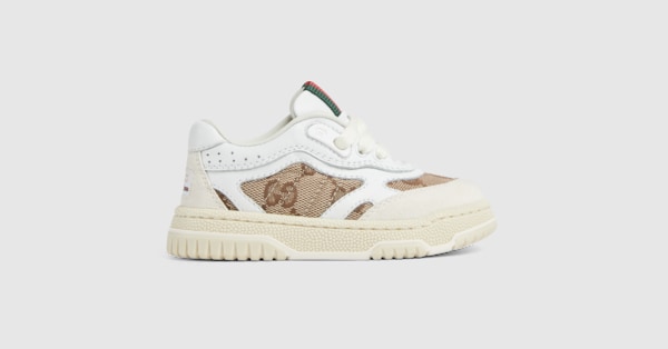 Children's Gucci Re-Web sneaker in white leather | GUCCI® US