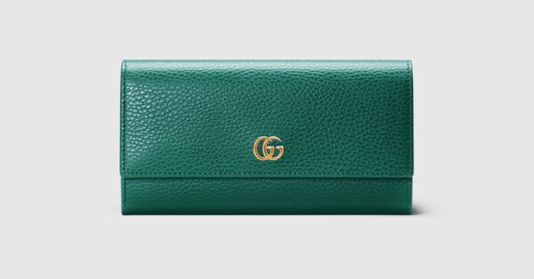ダブルG コンチネンタルウォレット ・グリーン レザー | GUCCI公式
