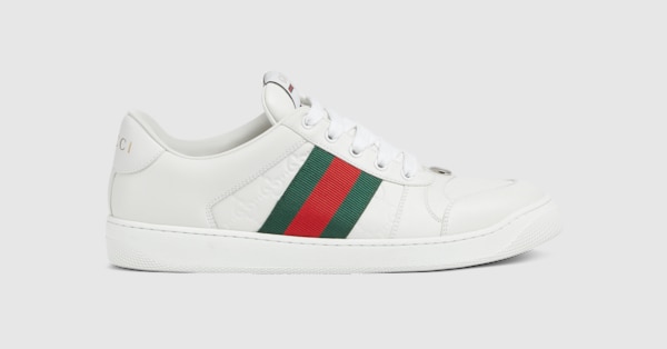 Men's Screener trainer in white leather | GUCCI® RO
