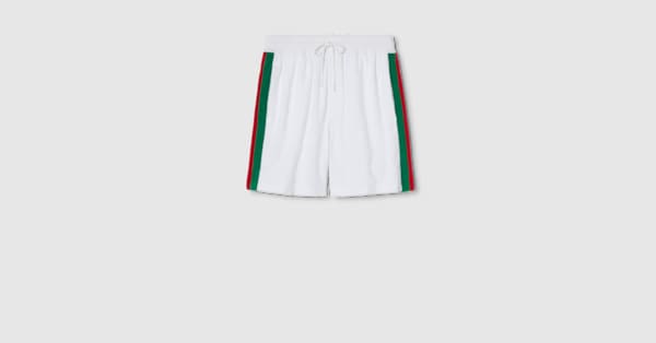 GG terry cloth short with Web in white | GUCCI® US