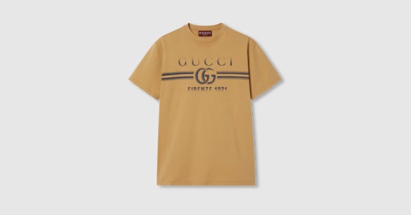 GUCCI イエロー Tシャツ 1921-025 GUCCI グッチ コットンジャージ クロップドTシャツ 1921 『l