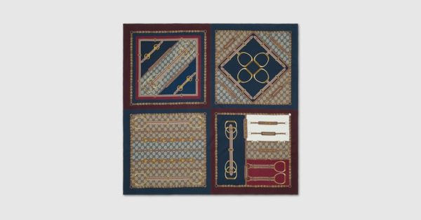 GUCCI(グッチ)正規品/関税送料込み Silk Twill Scarf Printed Flora silk twill carré in multicolor | GUCCI® CA