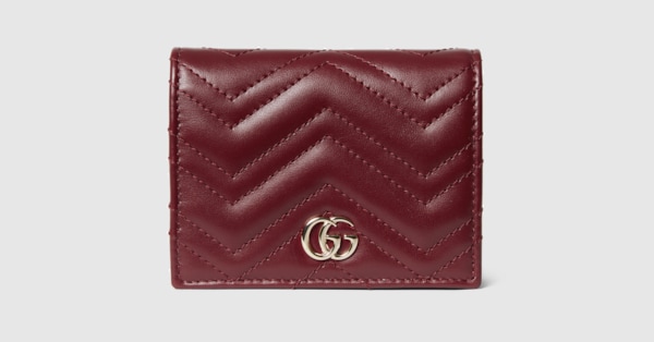 GG Marmont small wallet in Rosso Ancora red leather | GUCCI® US