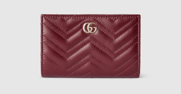 GG Marmont wallet in Rosso Ancora red leather | GUCCI® GR