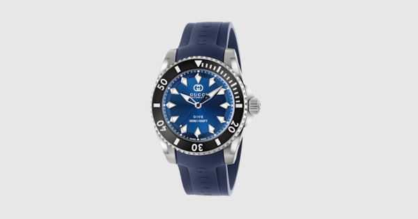 Gucci Dive watch, 40mm in blue rubber | GUCCI® US
