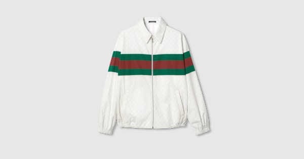 GG print cotton jacket in white | GUCCI® US