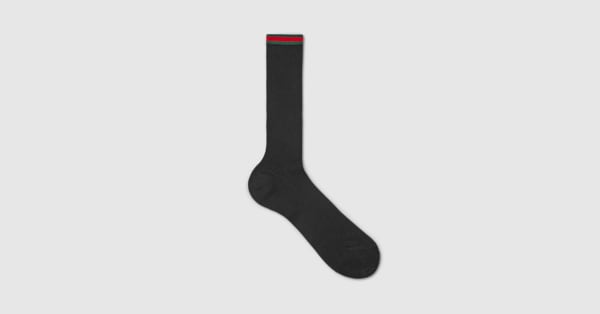 GUCCI メンズソックス ブラック ストライプ Men's Designer Socks | Wool & Silk Socks | GUCCI® US
