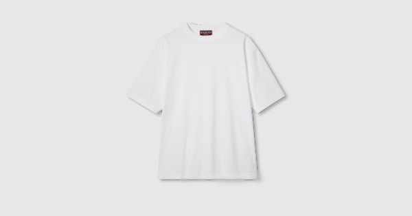 エンブロイダリー付き コットンジャージー Tシャツ ・ホワイト | GUCCI公式