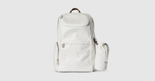Large backpack with Web detail in white GG Tender | GUCCI® US