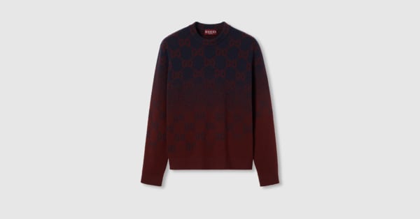 HS　GUCCI GGウール ジャカード セーター グリーン＆キャメル 関税負担なし☆GUCCI グッチ ウールバックルジャガードニット