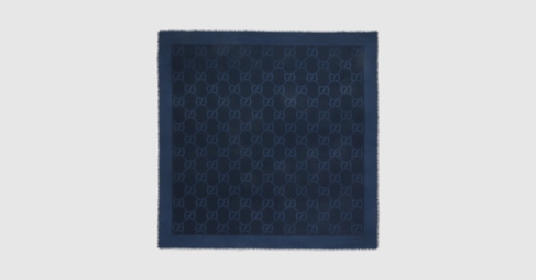 GUCCI DOT柄SILKストール ネイビー 663671_3GC43_4068_003_100_0000