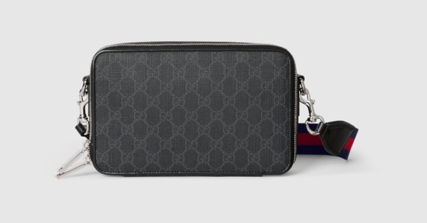 GG mini shoulder bag in black GG Supreme | GUCCI® US