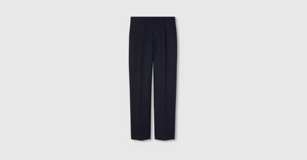 パンツ GUCCI ARCHIVE GRAY WOOL SLACKS Wool gabardine pant in dark grey | GUCCI® US