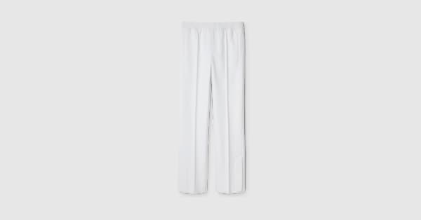 パンツ GUCCI ARCHIVE WHITE SLACKS Gucci GG Logo Zip-Hemline Wide Pants (Pants) IFCHIC.COM