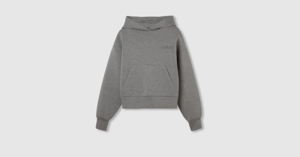 GUCCI　スエット　10 Viscose jersey hooded sweatshirt in grey | GUCCI® US