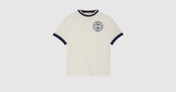 ○★新品 未使用 グッチ エンブロイダリー デニム トップ 7分袖 Tシャツ M 756596_XJFV8_9088_001_100_0000