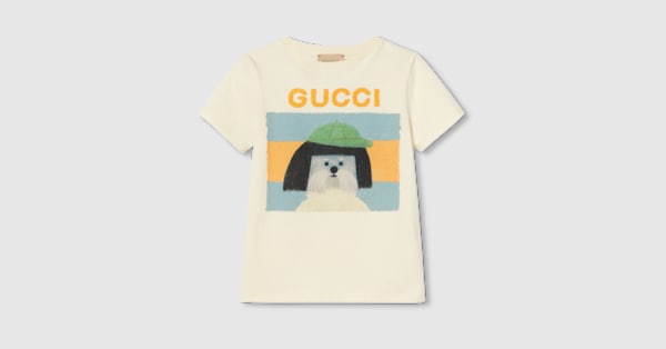キム・スンヨン プリント コットン Tシャツ ・ホワイト | GUCCI公式
