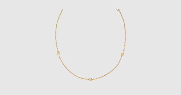 グッチ インターロッキング〕ネックレス 18Kゴールド ・イエロー