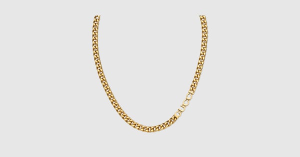 【GUCCI】NECKLACE WITH GUCCI SCRIPT ロゴネックレス 796859_I4600_8005_009_100_0000