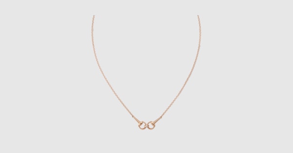 ホースビット〕18K ダイヤモンド チェーン ネックレス ・18K ピンク