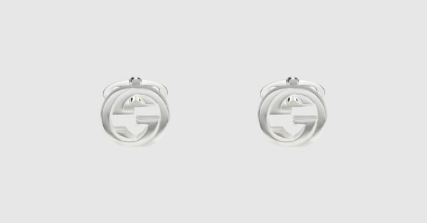 Gucci Interlocking cufflinks in 925 sterling silver | GUCCI® US