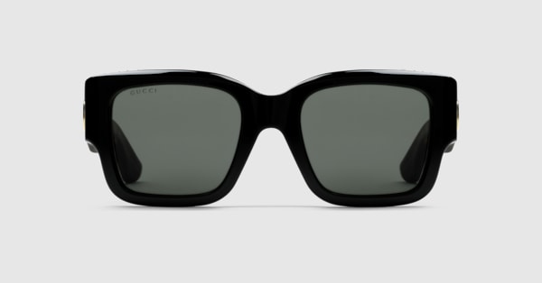 Square frame sunglasses in black | GUCCI® US